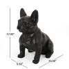 Gulches DOG GARDEN SCULPTURE, Outdoor French Bulldog Garden Statue, Matte Black, No Assembly Required - 3 of 4