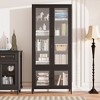 VYNXARIA Large Metal Storage Cabinet Display Cabinet with 4 Glass Doors 5 Shelves Side Cabinet Bookcase Freestanding Cabinet - 4 of 4