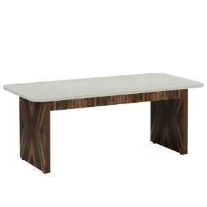 Resenkos Computer Desk, Office Desk, Study Desk,70.8" Executive Desk, Wood Computer Office Desk Conference Table,Rustic Brown & White - 1 of 4