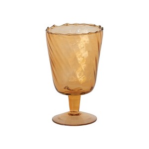 Storied Home Glass Stemmed Vase/Votive Holder, Amber Color - 1 of 2