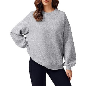 Pinspark Sweatshirt for Women Oversized Fall Outfit Long Sleeve Y2K Pullover Top Crewneck Sweat Shirts with Side Pockets - 1 of 4