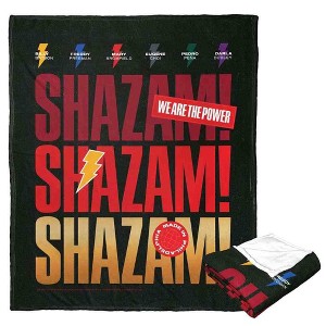 Warner Bros. DC Comics Shazam Triple Shazam Silk Touch Throw Blanket 50x60 Inches - 1 of 4