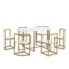 Maliang Modern 7-Piece Dining Table Set with Faux Marble, 55'' Kitchen Table Set for 6 Person - 2 of 4