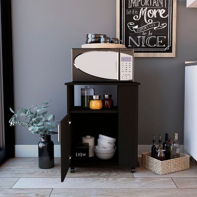 NicBex Mobile Kitchen Island Cart Morden Kitchen Carts on Wheels with Storage with 3 Storage Shelves and 1 Cabinet for Kitchen