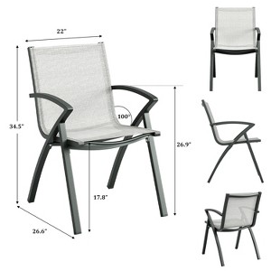 Garvee 71″ Marine‑Grade Aluminum Outdoor Dining Table Set with Umbrella Hole, 6 Aluminum Outdoor Dining Chairs with Quick-Dry Textilene Fabric - 1 of 4
