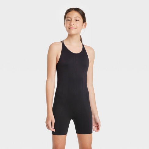 Girls' Seamless Bike Leotard - All In Motion™ Black Xs : Target