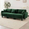 Modern Boucle 3-Seater Sectional Sofa, Sculptural Style Couch with Armrests and Cylindrical Legs, Fabric Couch with Plush Cushion-Coolbibila - 2 of 4