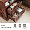 18" Farmhouse Nightstand with Charging Station, End Table with 2 Drawers Storage for Bedroom, Living Room - 4 of 4