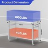 60" x 24" Stainless Steel Folding Table - 920 LBS Commercial Foldable Prep Table, Metal Worktable with Adjustable Undershelf and Lockable Casters - 4 of 4