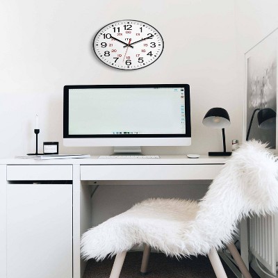 12-Inch Black and White Resin Round Wall Clock