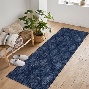 Abstract Machine Washable Rug with Non Slip Backing Ultra-Thin Non Shedding Stain Resistant Indoor Carpet for Living Room Bedroom Dining Room - 1 of 4