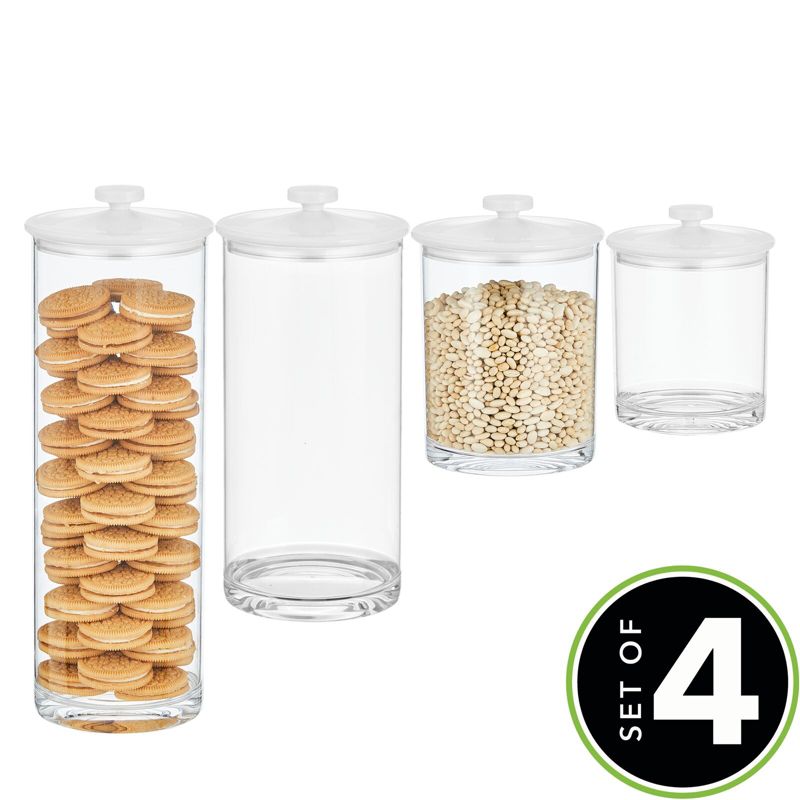 mDesign Acrylic Kitchen Apothecary Airtight Canister Jar, Set of 4, 2 of 10