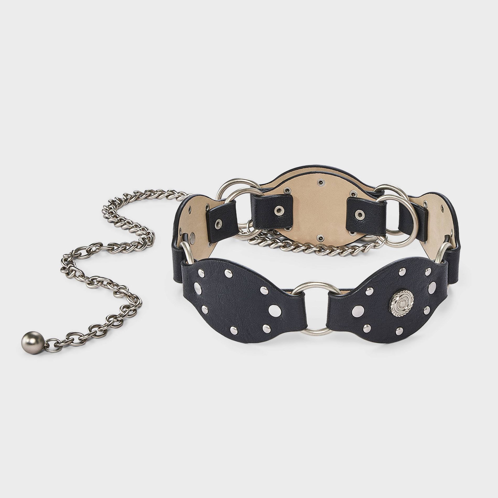 Oval Grommet Chain Belt - Wild Fable™ Black