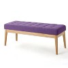 CAVINAS Modern Button Tufted Ottoman Bench with Natural Wood Legs,Rectangular Ottoman Stool for Living Room - 3 of 4