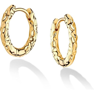 Cubic Zirconia Huggie Earrings 14k Gold Plated Tiny Earrings Small Huggie Hoop Earrings Simple Lightweight Hoops Gift for Women