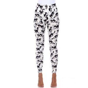 Women's Super Soft Midi-Rise Printed Leggings - One Size Fits Most - White Mark - 1 of 3