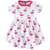 Hudson Baby Infant and Toddler Girl Cotton Short-Sleeve Dresses 2pk, Bright Flamingo - image 3 of 4