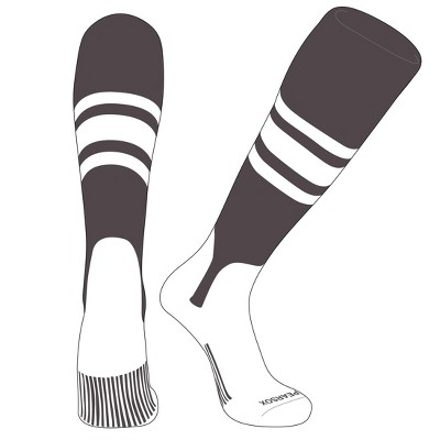 PEAR SOX OTC Baseball Softball Stirrup Socks (B, 5in) Graphite, White, White