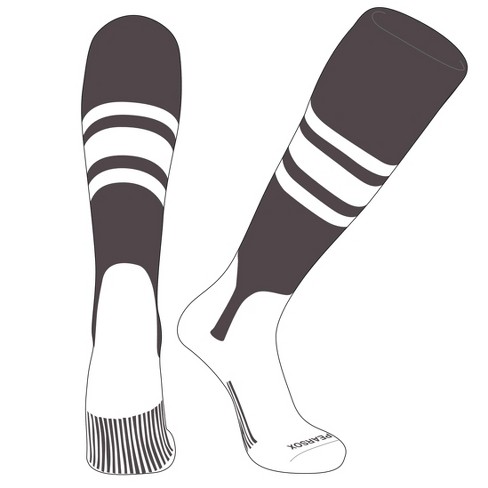 PEAR SOX OTC Baseball Softball Stirrup Socks (B, 5in) Graphite, White, White - image 1 of 3