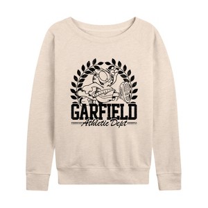Women's - Garfield - Athletic Dept Lightweight French Terry Wide Neck Long Sleeve Shirt - 1 of 4