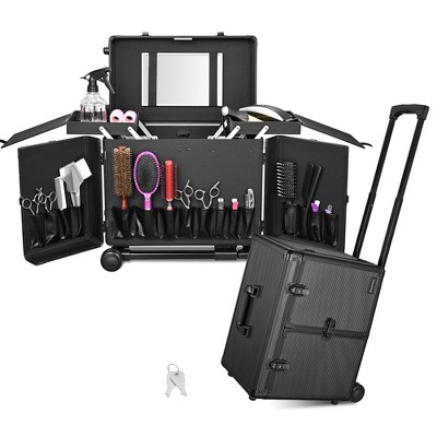 Byootique Professional Hair Stylist Rolling Tool Box Makeup Artist Train Case