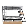 CAVINAS Full Size Bunk Bed with Desk Metal Bed Frame with 2 Drawers, Guardrail and Ladder for Bedroom, Black - 3 of 4