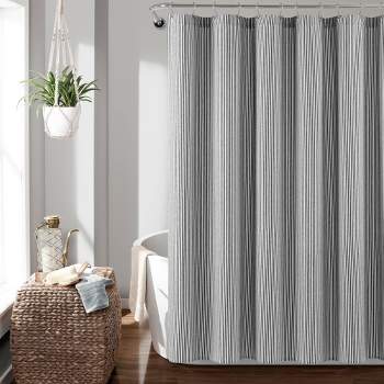 72"x72" Farmhouse Vintage Striped Yarn Dyed Cotton Shower Curtain - Lush Décor