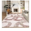 Modern Abstract Area Rug Non Slip Ultra Thin Floor Cover Soft Low Pile Indoor Throw Mat For Living Room Kitchen Laundry Bedroom - 2 of 4