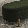 CENGHU Oval Storage Ottoman, Bedroom End Bench, Fabric Ottoman with Storage, Entryway Footstool, Ottoman Bench Rubber Wood Legs for Living Room - 3 of 4