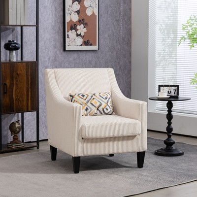 NicBex Accent Chair Modern Upholstered Armchair with Scooped Arms Comfy Chair with Wood Legs Reading Chair for Bedroom, Living Room