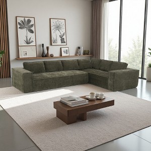 129.5" Minimalist L-Shaped Modular Sectional Sofa - 1 of 4