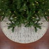 Northlight 48" Cream and Gold Wood Grain Pattern and Faux Fur Christmas Tree Skirt - 2 of 4