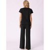 INSPIRE CHIC Women's Knit Matching Sweatsuits Tops and Wide Leg Pants 2 Piece Outfits Sets - image 3 of 4