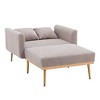 CAINAS 3-in-1 Convertible Accent Chair Bed with Adjustable Back&2 Pillows,Luxury Teddy Fabric Armchair Chaise Lounge for Living Room&Bedroom - 3 of 4