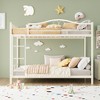 Bunk Bed Twin Over Twin, Twin Bunk Bed with Ladde & Full-Length Guardrails, Heavy Duty Metal 400 LBS Weight Capacity - 2 of 4