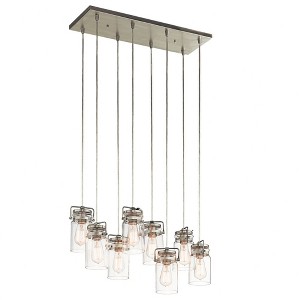 Brinley 25.5" 8 Light Linear Chandelier with Clear Glass Brushed Nickel - 1 of 1