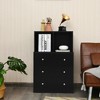 Costway 3 Drawer Dresser W/ Cubbies Storage Chest for Bedroom Living Room White/Black/Grey - 4 of 4