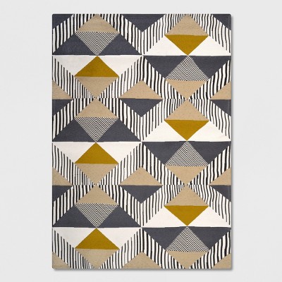 7' x 10' Austin Tile Outdoor Rug Gray/Yellow - Project 62™