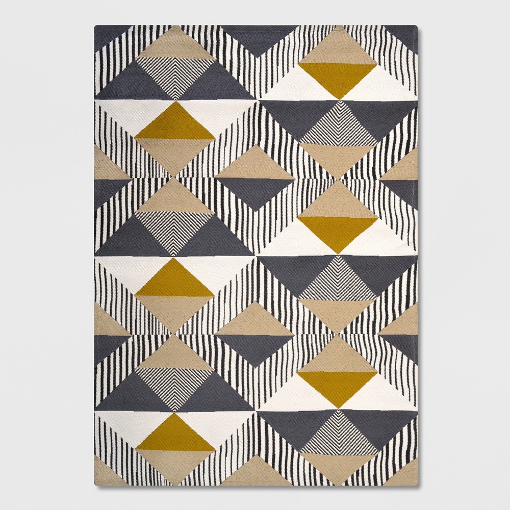 5' x 7' Austin Tile Outdoor Rug Gray/Yellow - Project 62, White