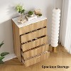 Modern Fluted 5/6/7 Drawer Dresser, Large Natural Wood Chest of Drawers with Gold Handles, Bedroom Storage Organizer, Stylish Dresser - 4 of 4