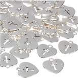 Juvale 75 Pack Cross Necklace Charms Pendant for Jewelry Making Keychain Crafts, Easter Religious Gifts, 0.67x0.63"