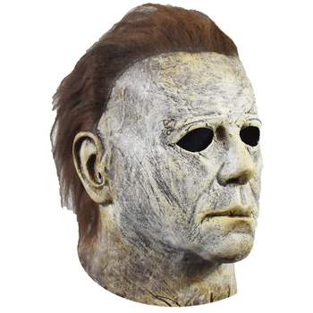 Mens Halloween H18 Michael Myers Mask Costume Mask - 14 in. - White