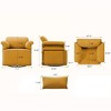 CAVINAS Swivel Accent Chair,Fluffy Fabric Upholstered Lounge Chair with Gold Metal Legs,Pocket,Spring Cushion,Chair for Living Room,Bedroom - 3 of 4