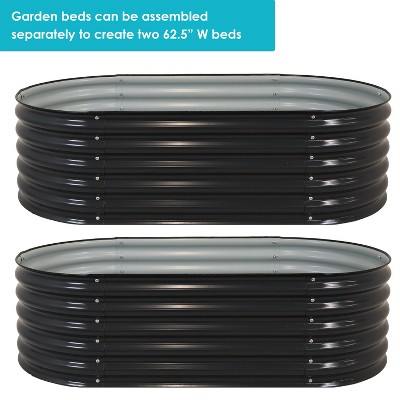 Large Dark Gray Galvalume Steel Raised Garden Bed