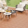 Costway 18/36 PCS Interlocking Deck Tiles 12" x 12" Waterproof All Weather Flooring Covering Brown - 2 of 4