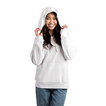 Cinnamoroll Adult White Cosplay Hoodie With 3D Ears and Embroidery