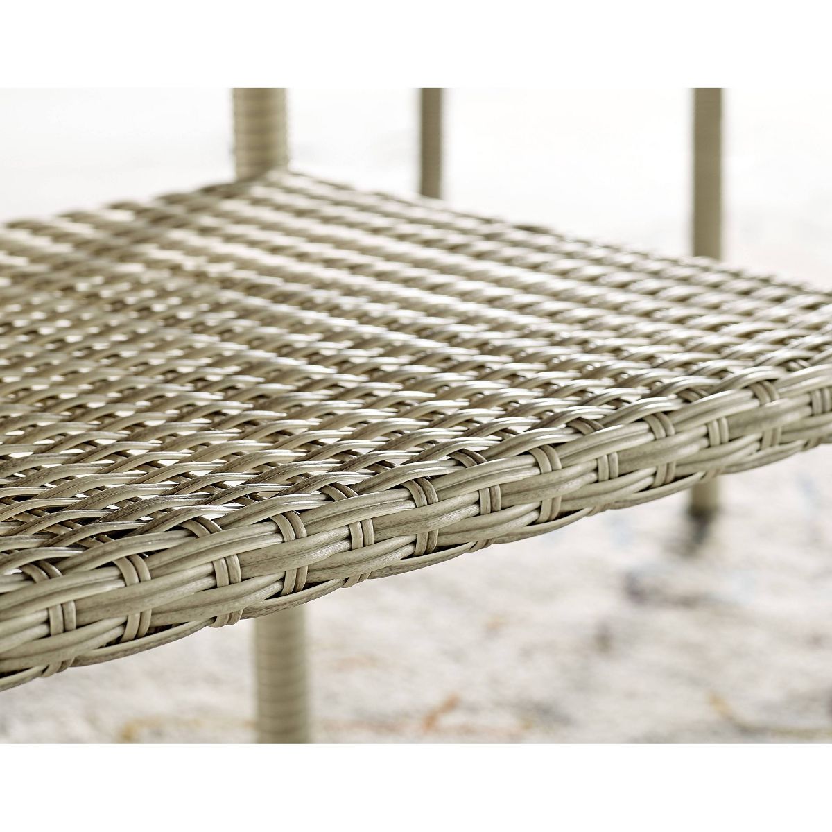 All-Weather Wicker Windham Outdoor Coffee Table with Glass Top Gray - Alaterre Furniture - thumbnail 7