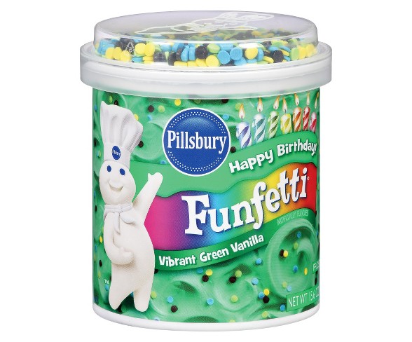Pillsbury Funfetti Vibrant Green Vanilla Frosting 15.6 oz
