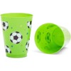 Blue Panda 16 Packs Soccer Ball Themed Reusable Plastic Cups for Kids Birthday Party Parties Supplies, Green - 2 of 4