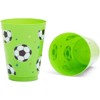 Blue Panda 16 Packs Soccer Ball Themed Reusable Plastic Cups for Kids Birthday Party Parties Supplies, Green - image 2 of 4